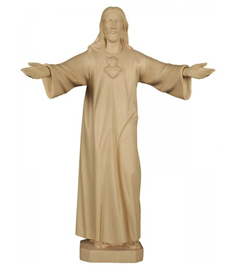 Welcoming Statue of the Sacred Heart of Jesus, Carved in Valgardena ...