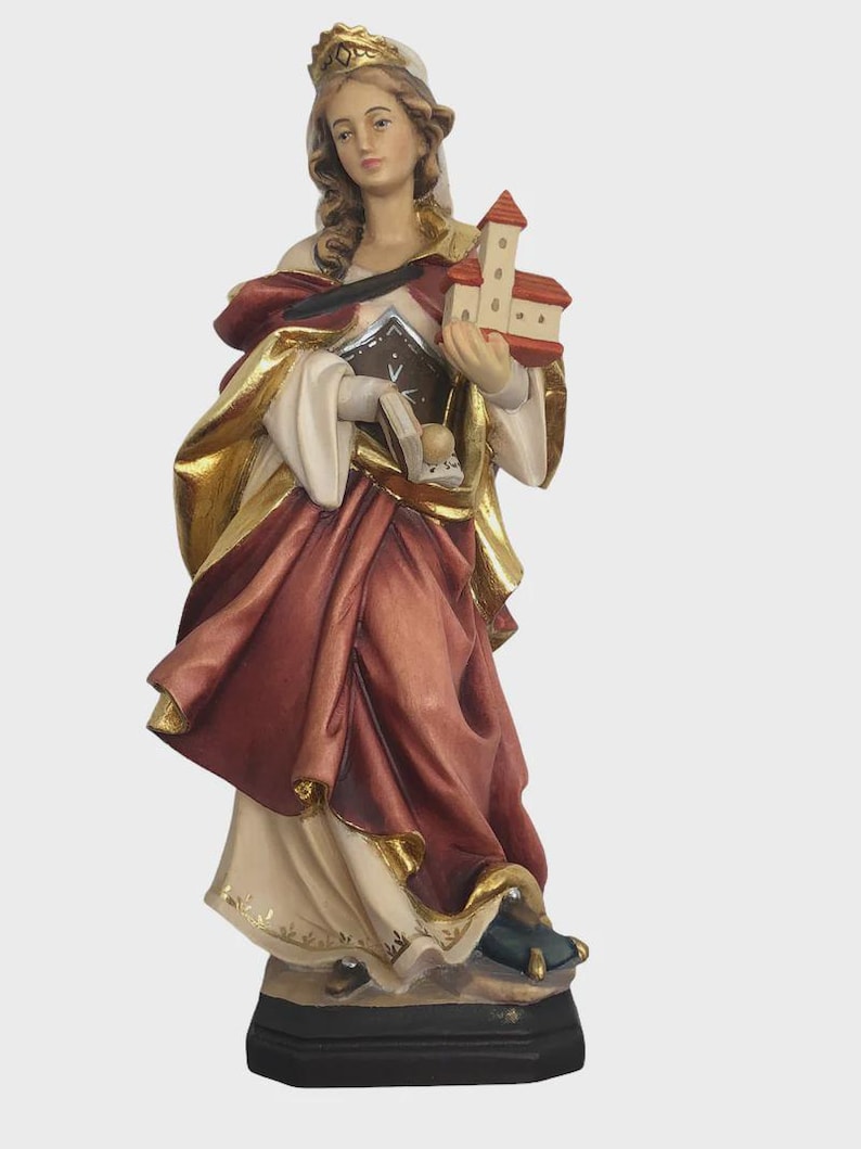 Sint Mathilda Icon Statue of Saint Matilda Carved in Valgardena Wood and Hand-decorated ...