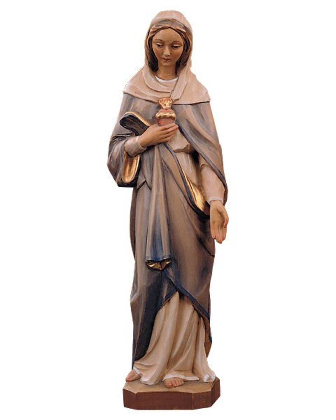 Statue of the Madonna Sacro Cuore Di Maria, Carved in Wood From ...