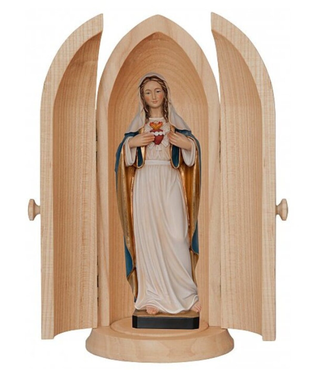 Statue of the Madonna Sacred Heart of Mary in a Niche, Carved in ...