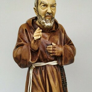 Statue des Heiligen Padre Pio aus Pietrelcina 60 cm 23,62 Zoll aus handverziertem Harzmarmor aus italienischer Handwerksproduktion Bild 7