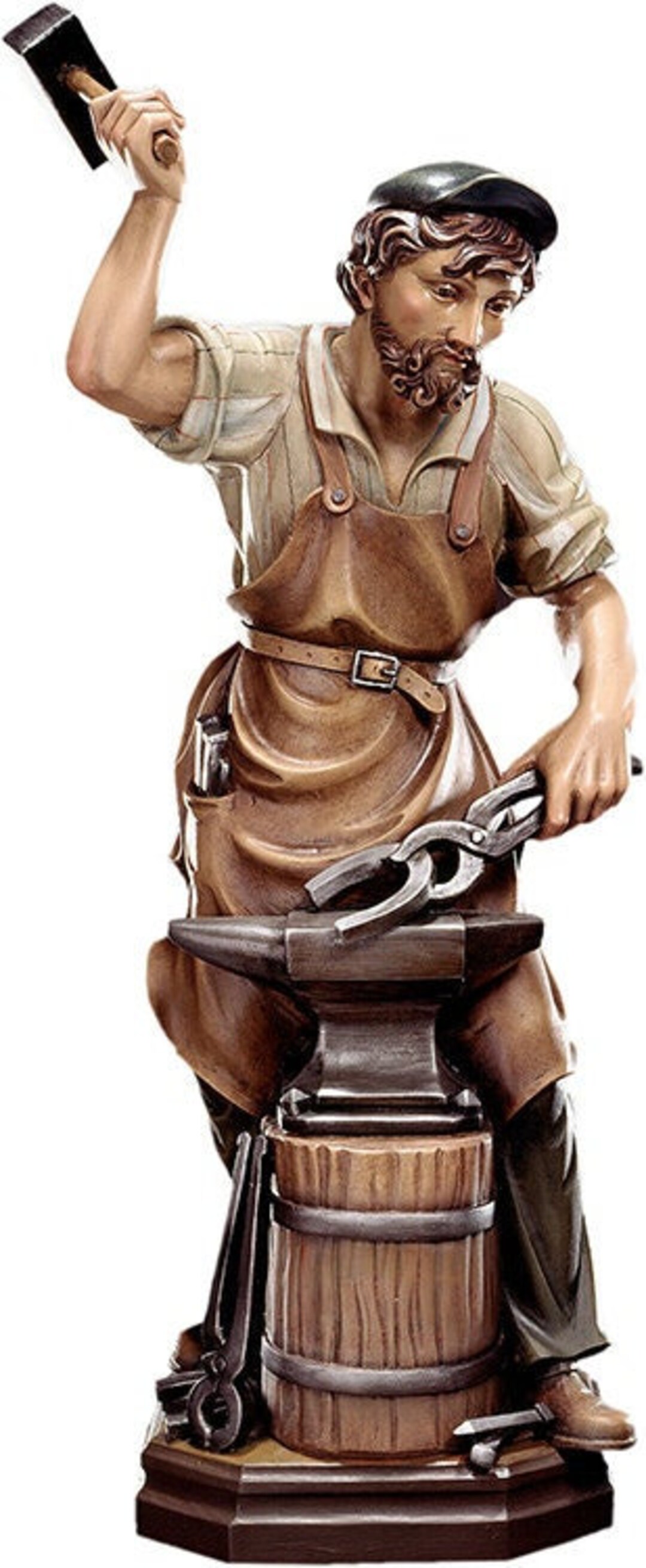 Blacksmith Sculpture Carved From Valgardena Wood and Hand-decorated ...