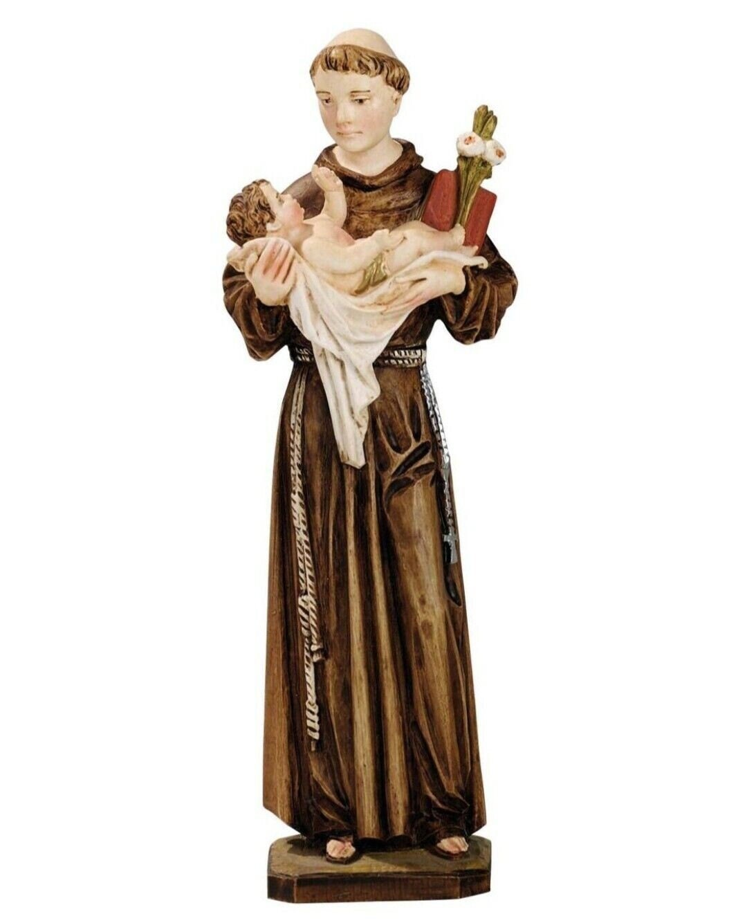 Figurine Berger Avec Corne Pour Crèche - 28 Cm, Résine Décorée Main, Intérieur/extérieur
