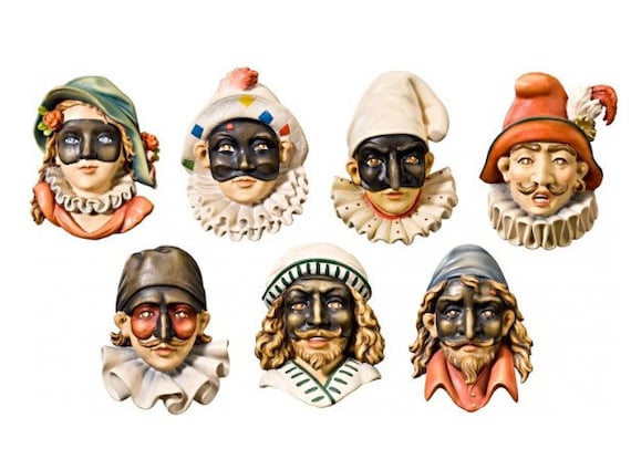 Delle Maschere Italiane Carnevale Maschere Bambini Set Sculture