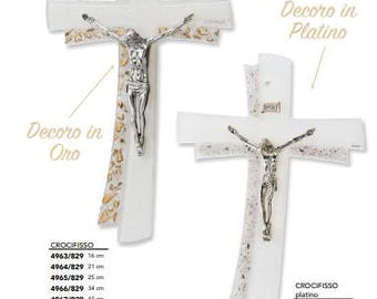 Crucifix made entirely of Murano glass, handcrafted in Italy, various colours and sizes available