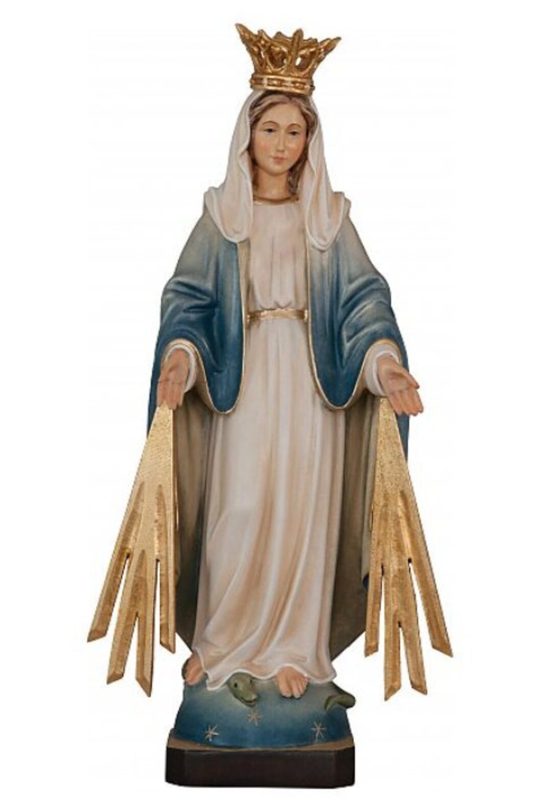Statue Rays Statue of Our Lady of Grace With Rays and Crown Carved in Valgardena ...
