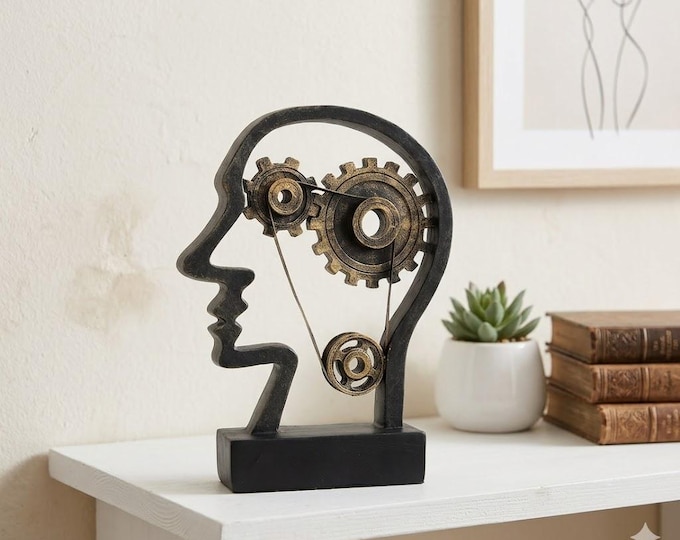 Classic sculpture Perfect Mechanism, 21 cm (8.26 inches) in bronzed resin marble, handcrafted in Italy