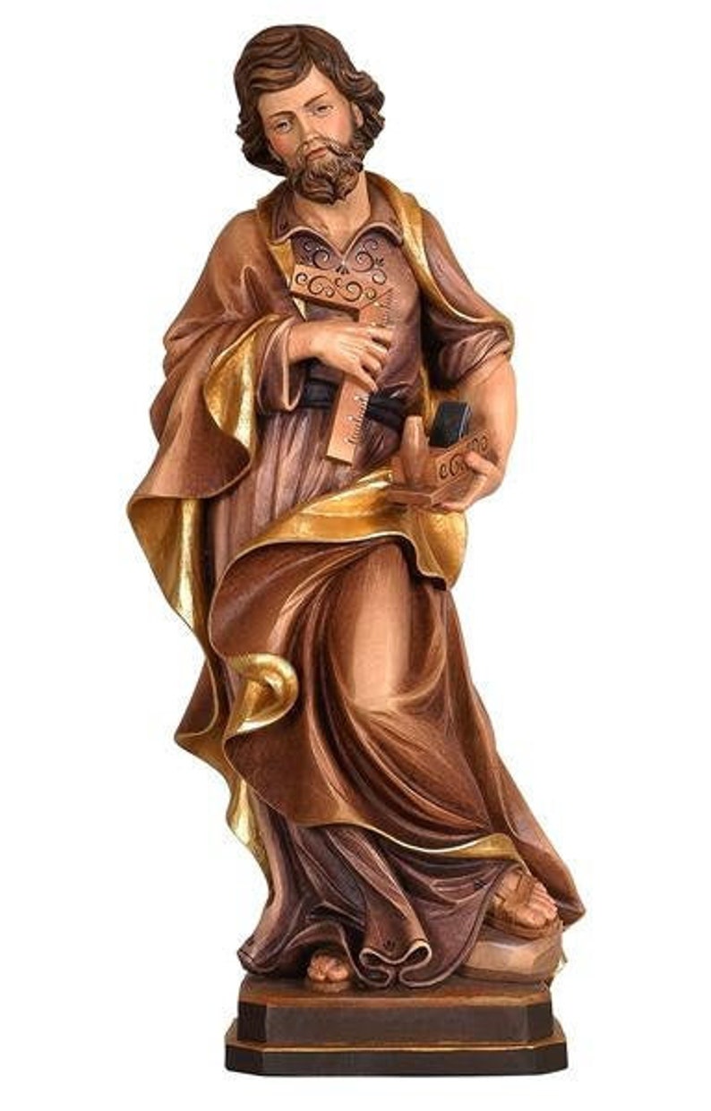 Statue of St. Joseph the Worker Carved in Wood From Valgardena Etsy