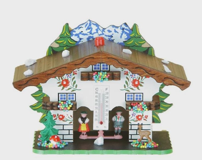 Handcrafted Alpine style maple wood timepiece house, 12 cm (4.72 inch), Italian artisan production