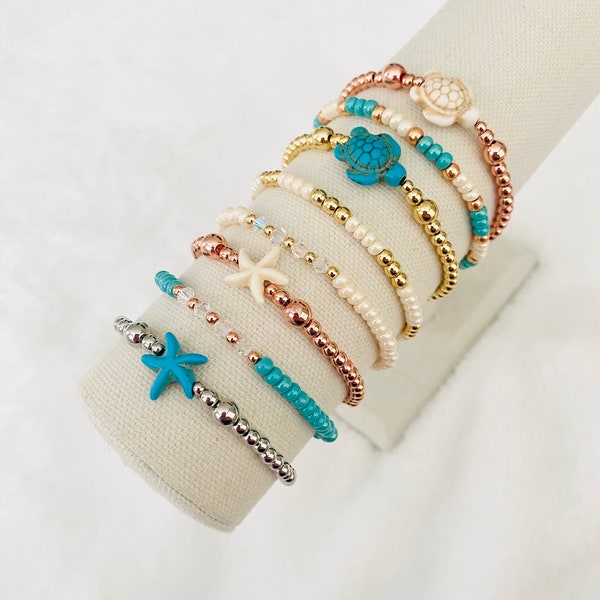 Surf and Sand collection. Beachy jewelry. Beachy bracelets.