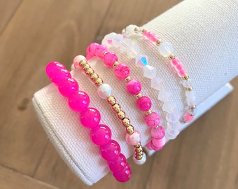 Malibu Party collection. Womens bracelet. Womens jewelry. Malibu pink bracelet.