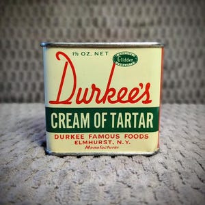 Vintage Durkee's Cream of Tartar Tin 1 3/4 Oz