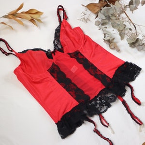 Vintage Black & Red Corset Bustier