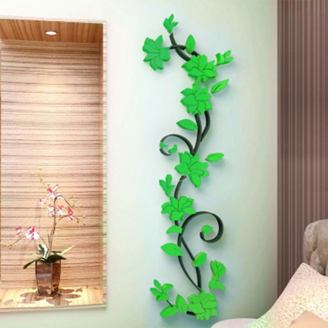 Vine Wall Sticker Home Decor Large Paper Flowers Living Room Etsy