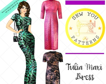 Women's Maxi Dress| Maxi Dress| Tulia Maxi Dress PDF Sewing Pattern | PDF printable sewing pattern | Instant Download| Maxi Dress patterns