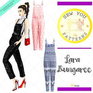 Women's Dungarees | Overalls| Lara Dungaree PDF Sewing Pattern | PDF printable sewing pattern | Instant Download| Dungaree/Overall patterns