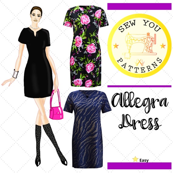 Allegra Dress - PDF Dress Sewing Patterns | Casual Pullover Day Dress Patterns | PDF Printable Sewing Pattern | Jersey Dress - Etsy Allegra Dress - PDF Dress Sewing Patterns | Casual Pullover Day Dress Patterns | PDF Printable Sewing Pattern | Jersey Dress - Etsy