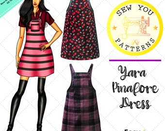 Women's Easy Pinafore Dress | Pinafore Dress| Pinafore Dress PDF Sewing Pattern | PDF printable sewing pattern