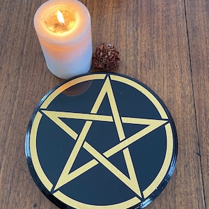 Pentagram Altar Piece Art Meditation Witchcraft Herb Fairy Folk Magic Druid Celtic