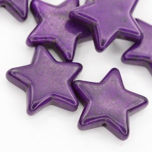 Turquoise Howlite Star Beads, Gemstone Beads, Synthetical Turquoise, Star, Indigo 25mm Star Shaped Howlite Beads.ON SALE 30% OFF
