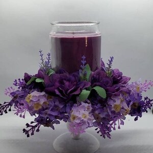Raz 8" Candle Ring Lavender Purple Spring Easter Decor Fits 3" Pillar Candle 