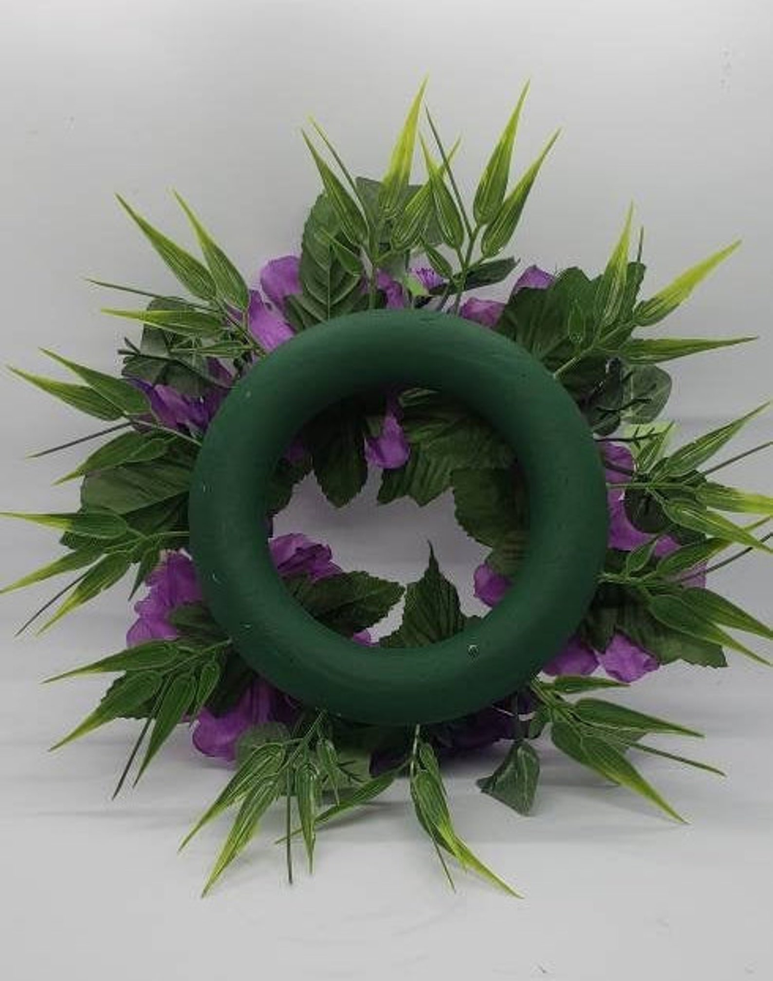 Candle Ring Mini Wreath Floral Base Purple shades of Etsy
