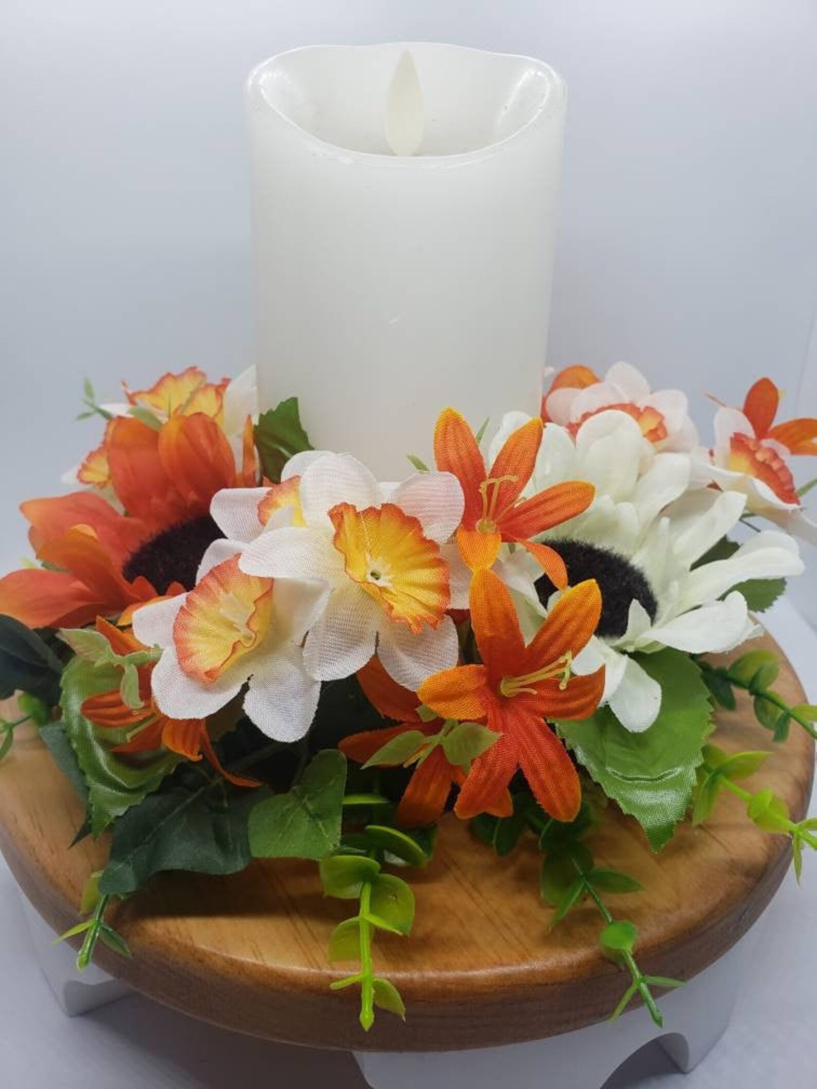 Candle Ring Wreath Floral Pillar Base Centerpiece Assortment Etsy