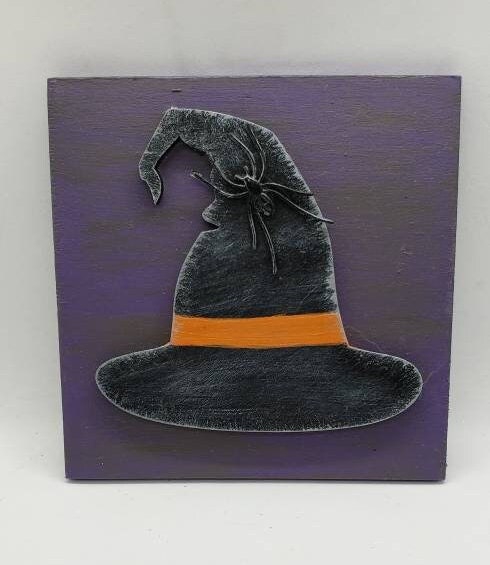 Halloween Rustic Tiered Tray Fall Mini Decor Wood Accent Sign Witch Hat ...