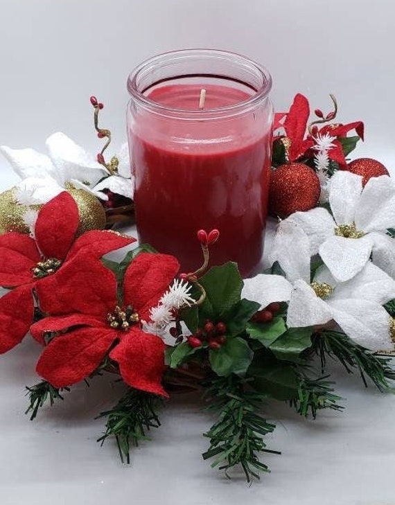 Christmas Candle Ring Decor Table Centerpiece Floral Arrangement