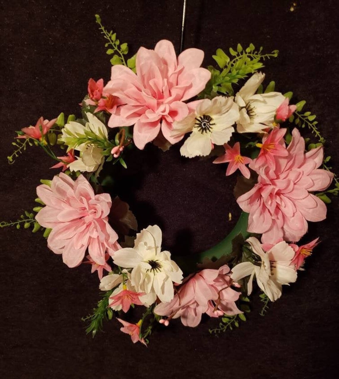 13 Floral Wreath Candle Ring Base Pink and White Shades Etsy