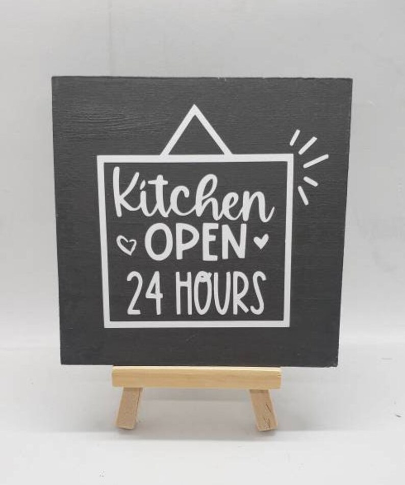Kitchen Open Plug In/sign Tiered Tray Kitchen Decor Wood Accent Sign, Shelf Sitter, Home ...