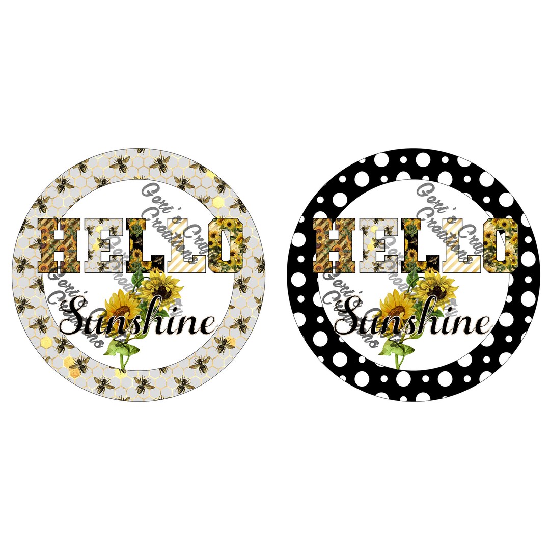 Hello Spring Sunshine Hello Sunshine Spring Sign, Sunflower Wreath Sign, Spring Wreath Sing ...