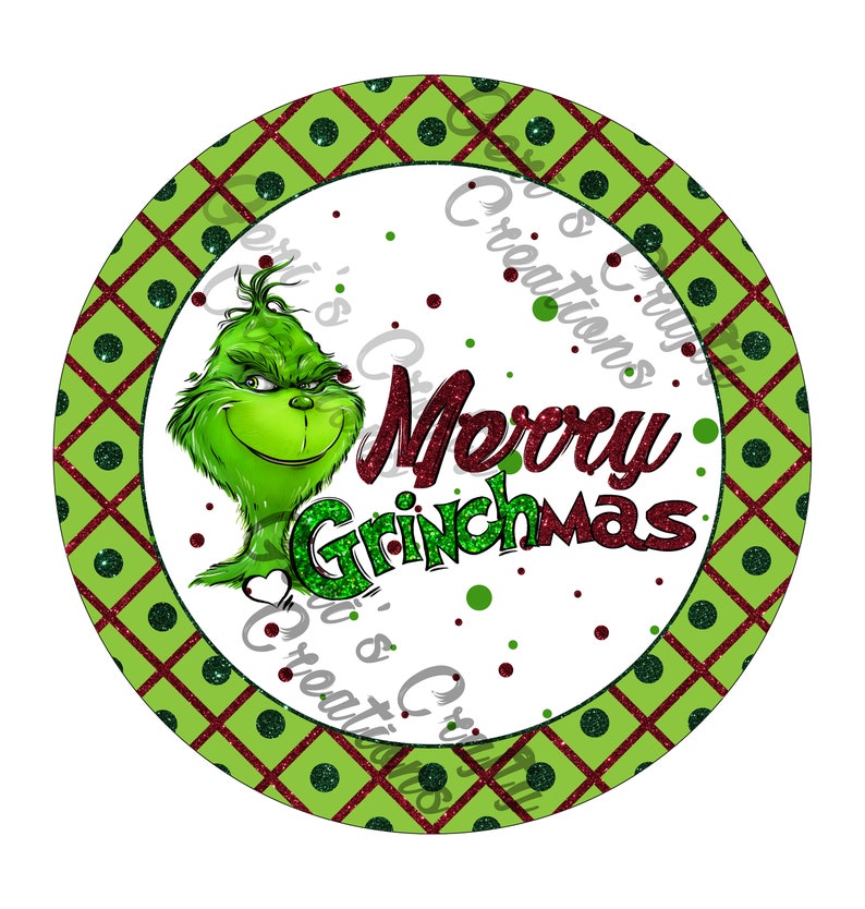 Merry Grinchmas Sign Grinch Wreath Sign Fun Grinch Wreath Etsy