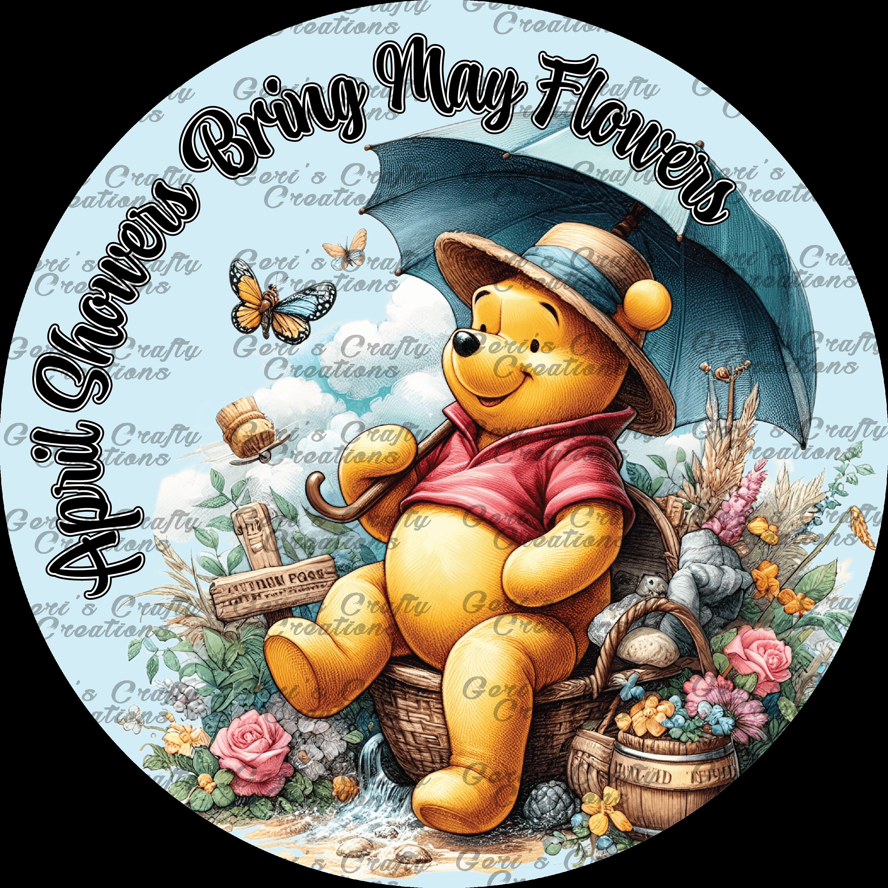 Hello Pooh Spring Winne the Pooh Spring Wreath Sign - Etsy