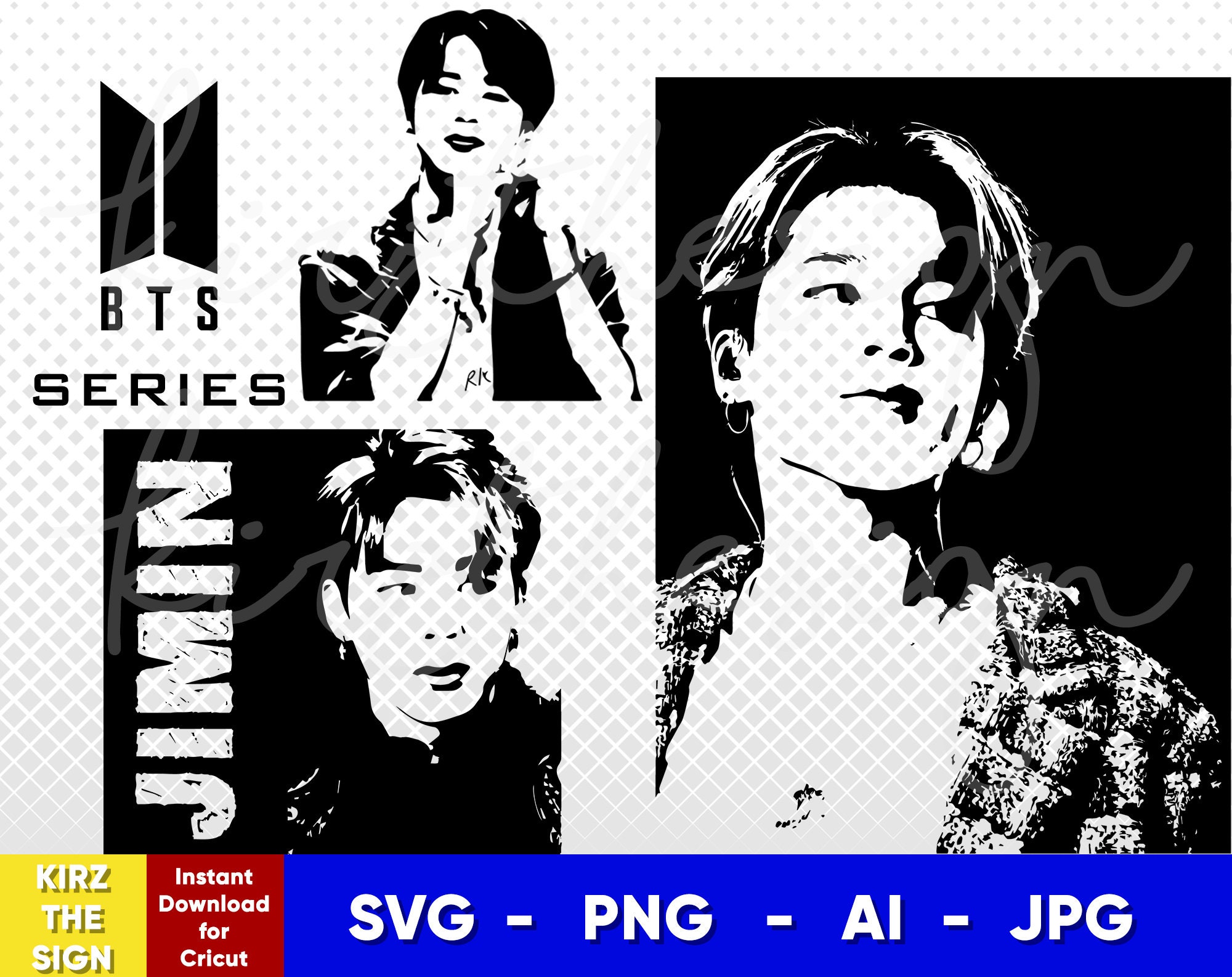 BTS Jimin Stencil Svg Png Ai Digital Download Cut File Etsy Canada