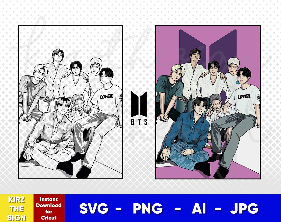 BTS Svg Png Ai Digital Download Cut File Template for - Etsy Hong Kong
