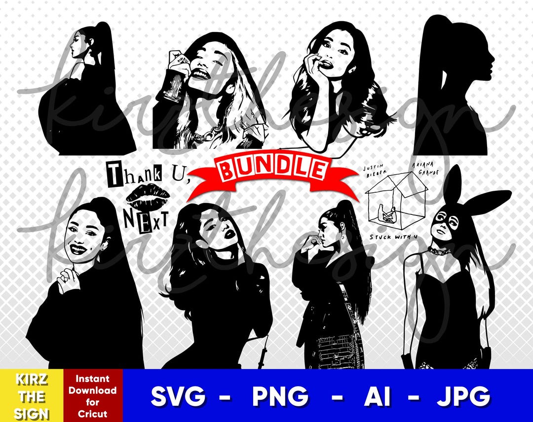 Ariana Grande SVG Bundle: Cricut Cut File Templates (digital Download ...