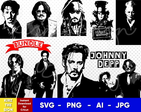 BUNDLE Johnny Depp Svg Png Jpg Ai Stencil Silhouette - Etsy