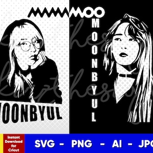 Mamamoo Moonbyul Stencil: Kpop Vector Cut File (Digital Download)