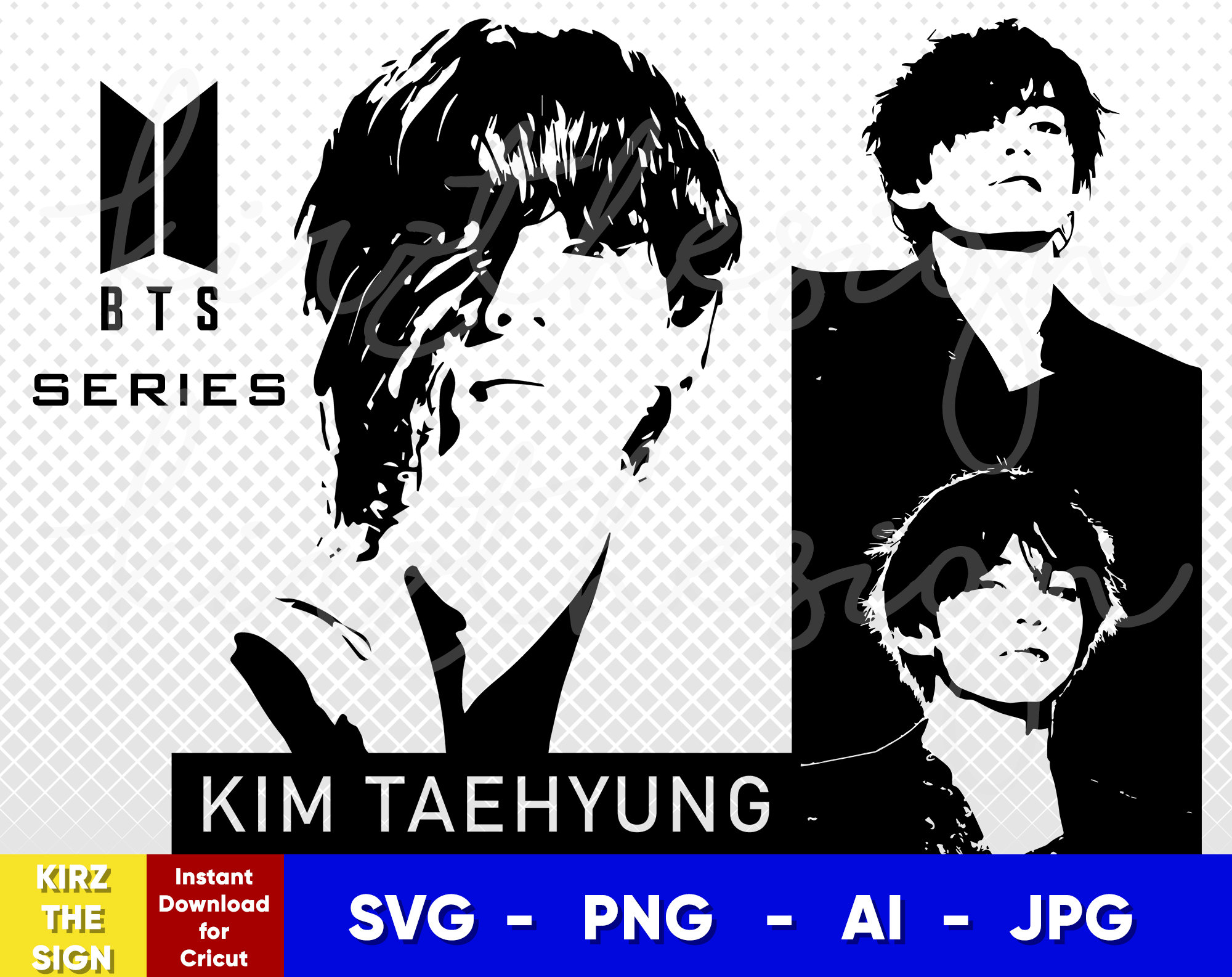 BTS V Stencil Svg Png Ai Digital Download Cut File Etsy UK