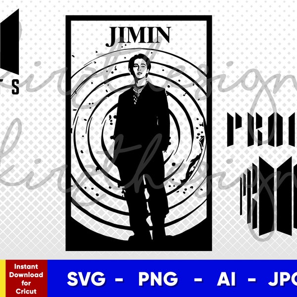 BTS Jimin PROOF Stencil | Svg, Png, Ai | Digital Download cut file template for Cricut silhouette vector