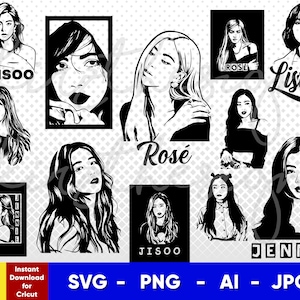 Blackpink BUNDLE | Svg, Png, Ai, Jpg | Digital Download cut file template for Cricut silhouette vector