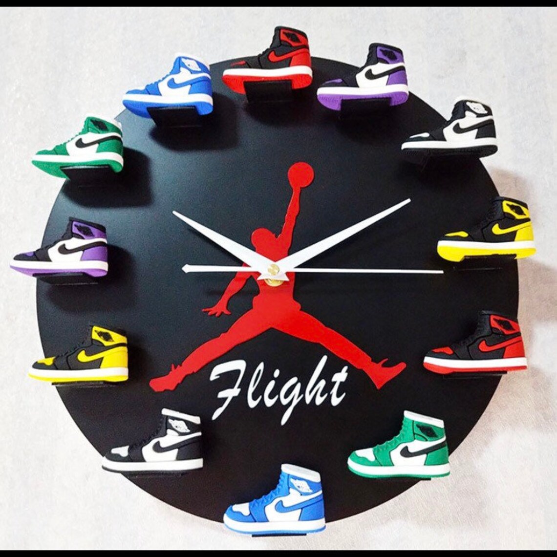 Jordan Clock with 3D Mini Sneakers Sneakerhead style Air Etsy