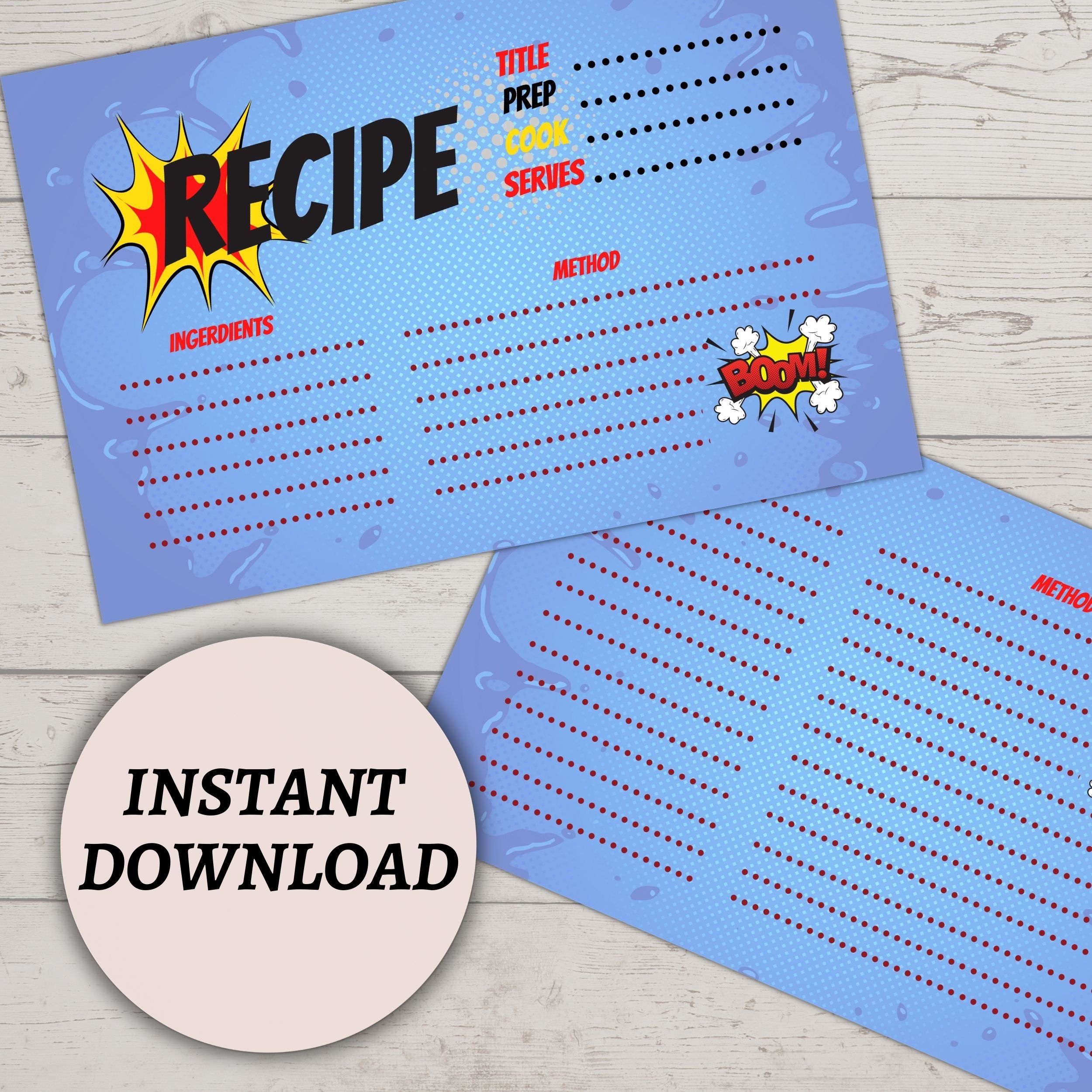 Printable Family Recipe Cards 4x6 Recipe Cards Kids Recipe | Etsy