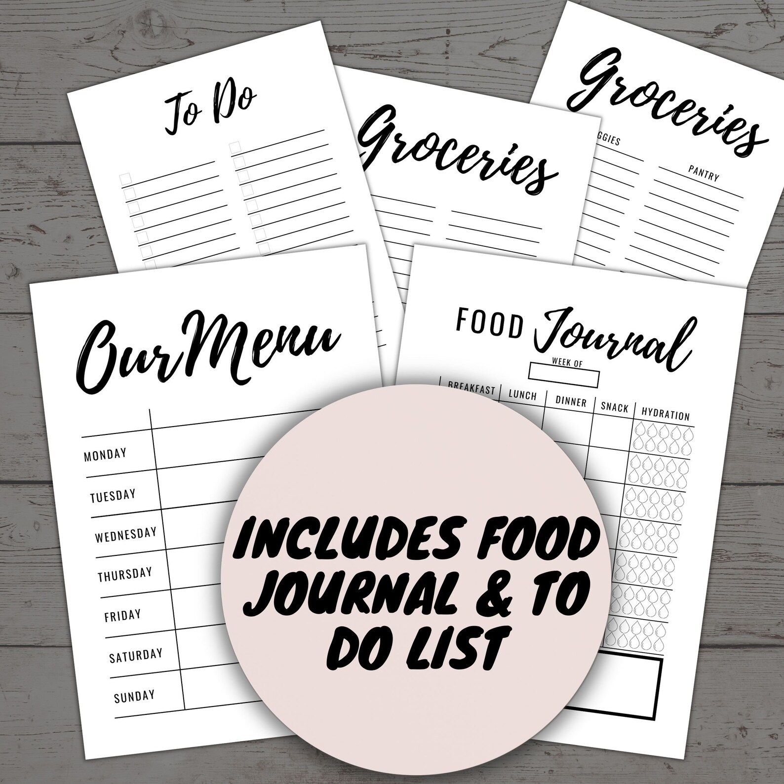 Family Meal Planner Printable Shopping List Menu Planner | Etsy