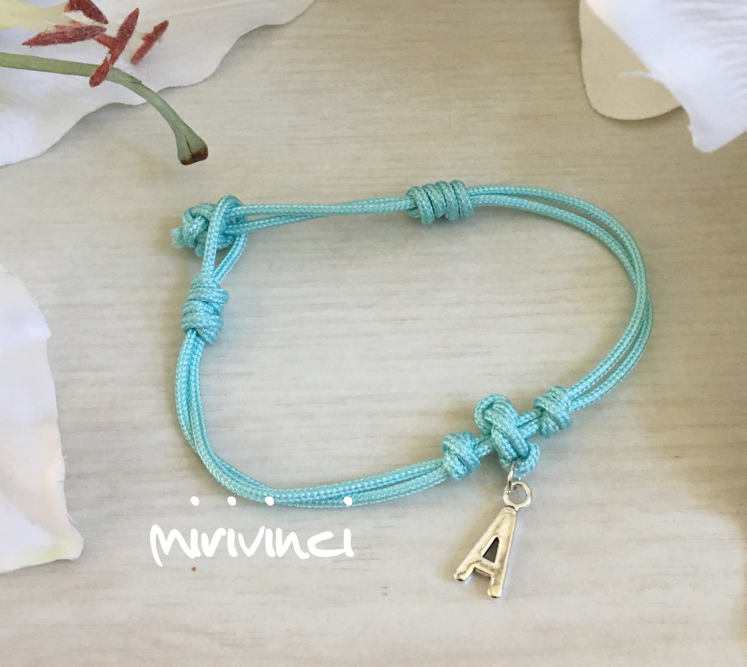 Korean Knot Initial Charm Bracelet Etsy UK