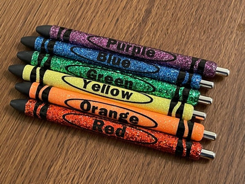 Crayon Glitter Gel Pen Crayon Colored Ink Gel Pen Glitter Etsy