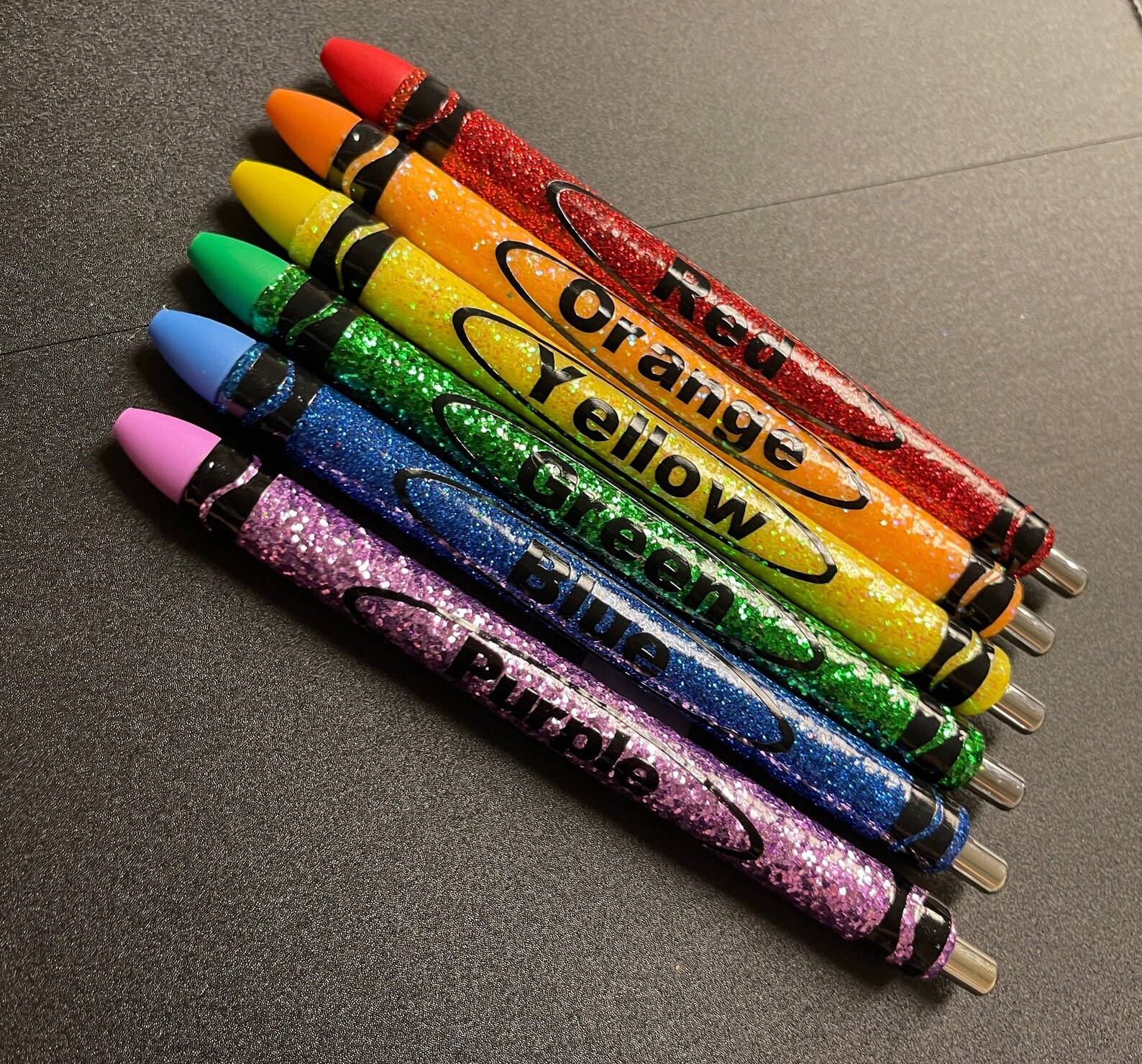 Crayon Glitter Gel Pen Crayon Colored Ink Gel Pen Glitter Etsy