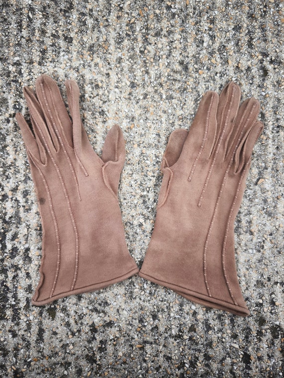 Elegant Genuine 1920s 1930s Art Deco Gloves Soft … - image 5