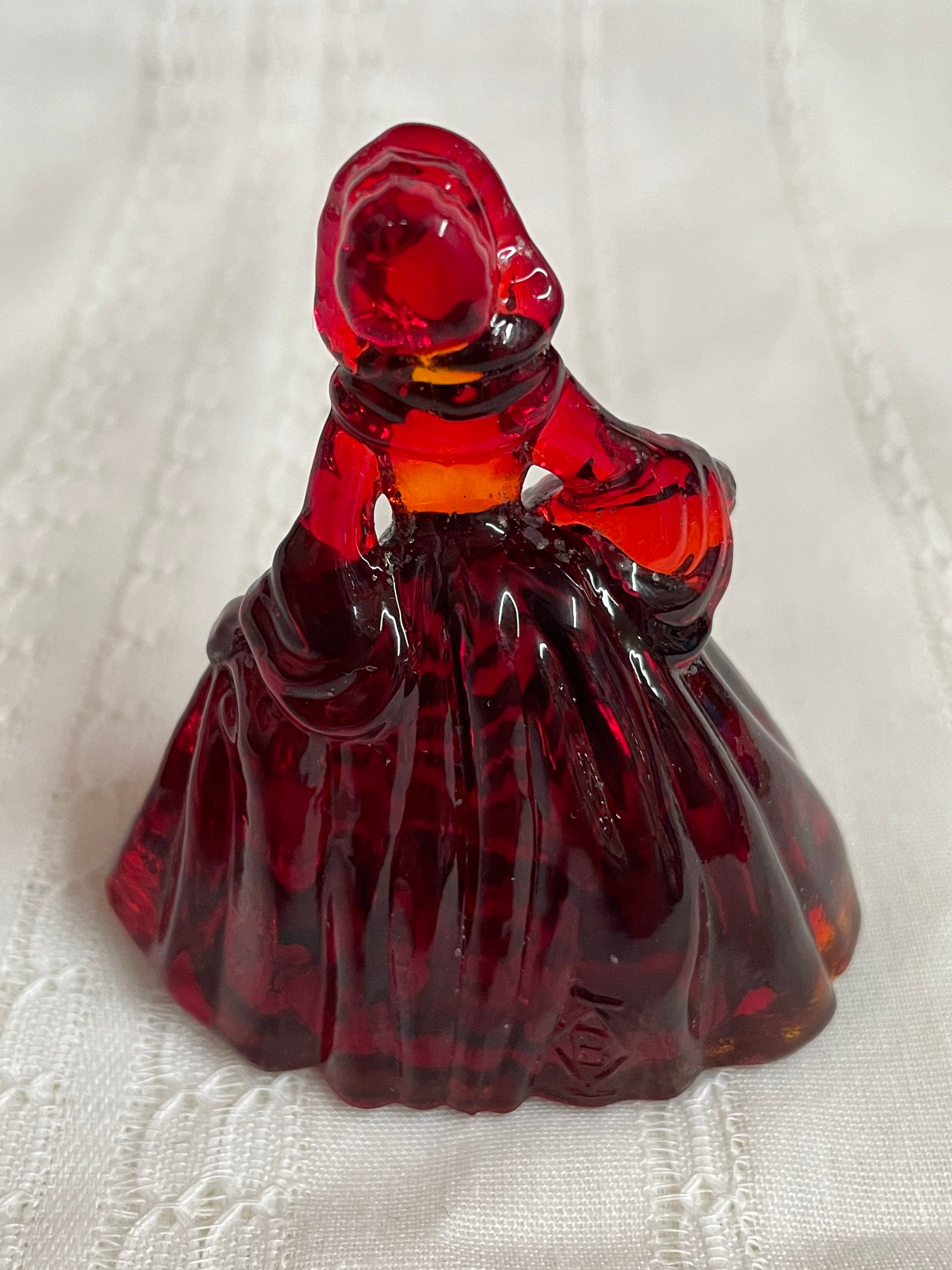 Boyd Glass Miniature Lady Red Glass Figurine Etsy